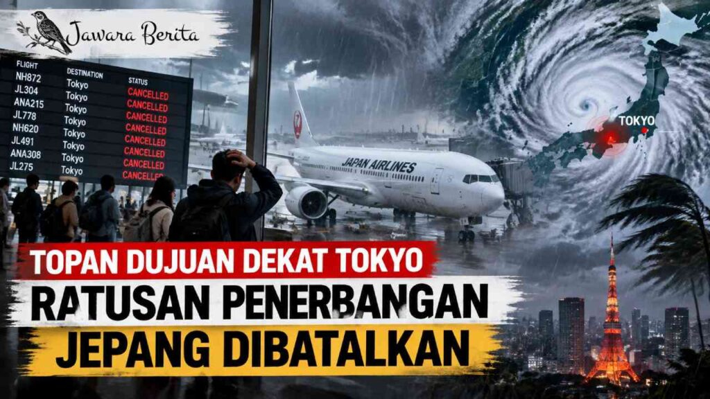 Topan Dujuan Dekat Tokyo, Ratusan Penerbangan Jepang Dibatalkan