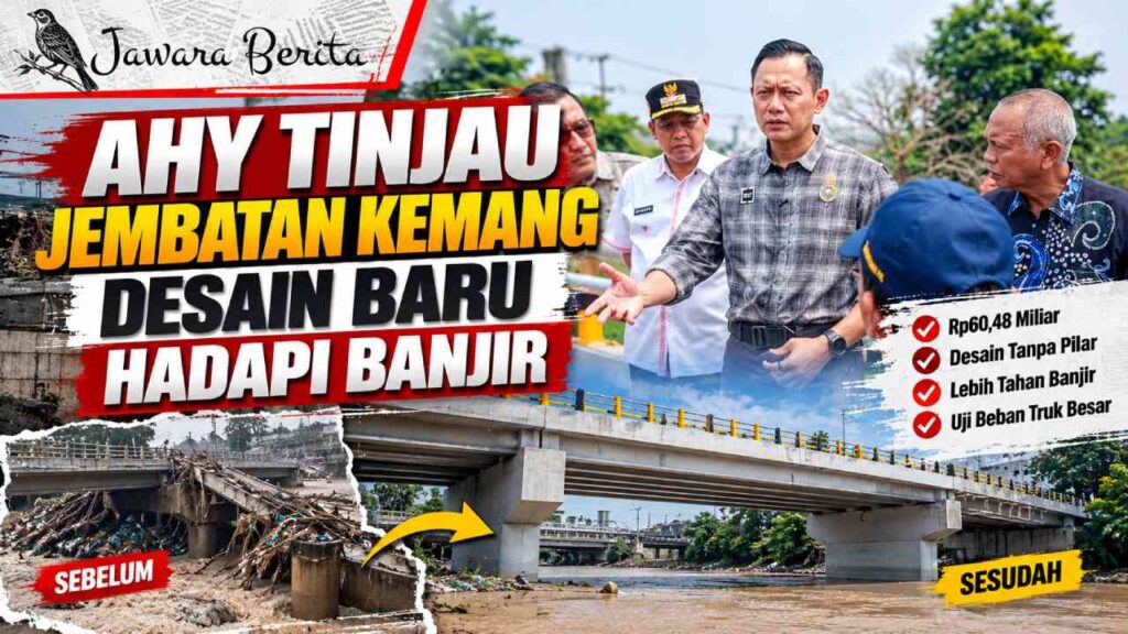 AHY Tinjau Jembatan Kemang Pratama, Desain Baru Hadapi Banjir