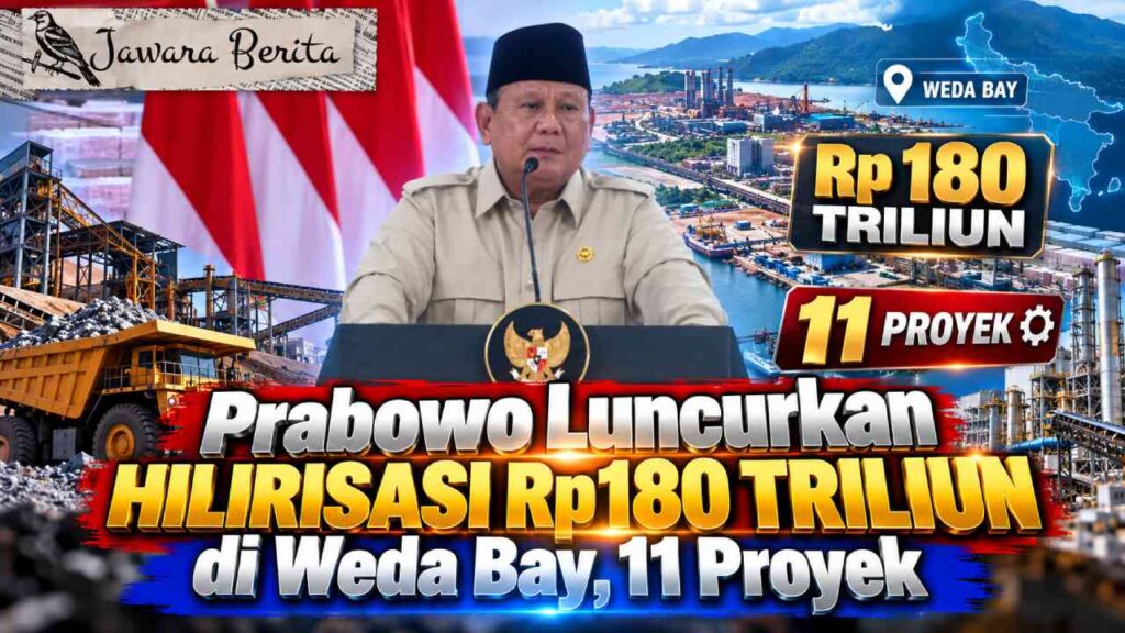 Prabowo Luncurkan Hilirisasi Rp180 Triliun di Weda Bay, 11 Proyek